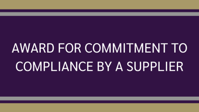 Award for Commitment to Compliance by a Supplier